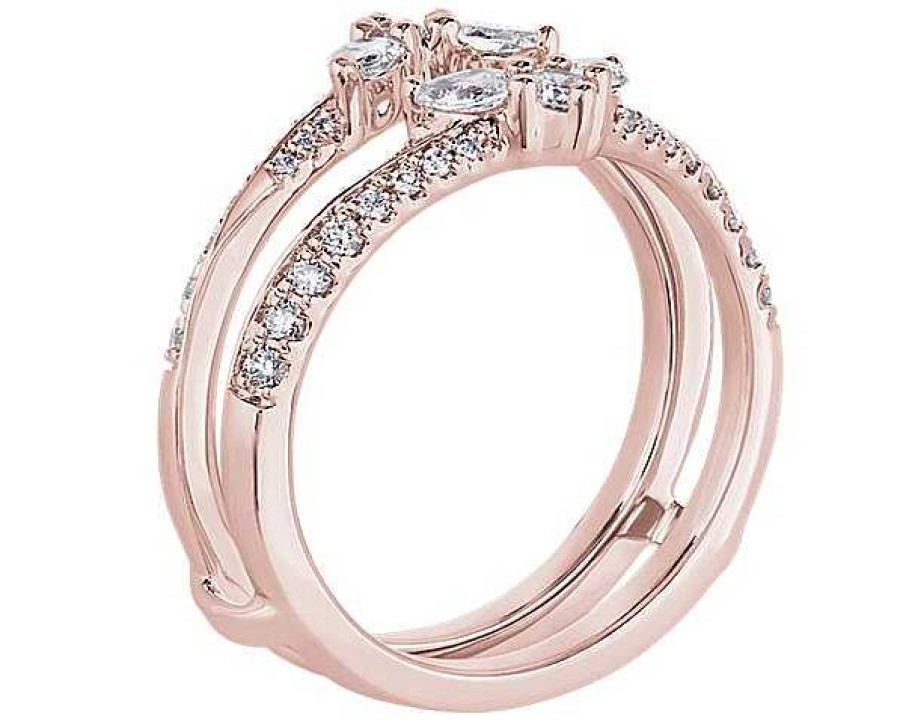 Women'S Rings | Blue Nile Winged Rollover Diamond Ring Insert In 14K Rose Gold (5/8 Ct. Tw.)