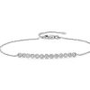 Bracelets | Blue Nile Diamond Milgrain Bar Bracelet In 14K White Gold (1/4 Ct. Tw.)