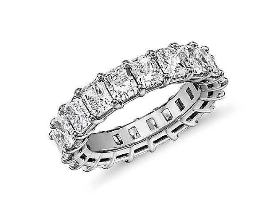 Women'S Rings | Blue Nile Radiant Cut Eternity Ring In Platinum (6 Ct. Tw.)