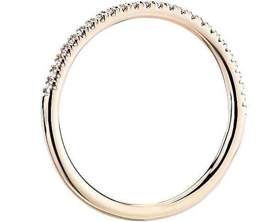 Women'S Rings | Blue Nile Petite Micropav Diamond Ring In 14K Rose Gold (1/10 Ct. Tw.)