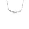 Necklaces | Blue Nile Petite Curved Diamond Bar Necklace In 18K White Gold (1/3 Ct. Tw.)