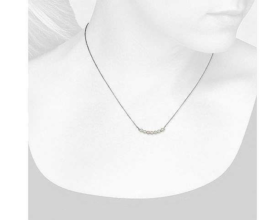 Necklaces | Blue Nile Petite Freshwater Cultured Pearl Smile Necklace In Sterling Silver (3-4Mm)