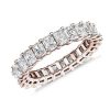 Women'S Rings | Blue Nile Radiant Cut Diamond Eternity Ring In 14K Rose Gold (4 Ct. Tw.)