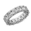 Women'S Rings | Blue Nile Emerald Cut Diamond Eternity Ring In 14K White Gold (8 Ct. Tw.)