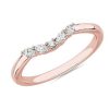 Women'S Rings | Blue Nile Curved Floral Marquise Diamond Ring In 14K Rose Gold (1/8 Ct. Tw.)