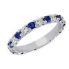 Rings | Blue Nile French Pav Sapphire And Diamond Eternity Ring In Platinum (2.5Mm)