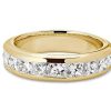 Women'S Rings | Blue Nile Channel Set Princess-Cut Diamond Ring In 18K Yellow Gold (2 Ct. Tw.)