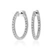 Earrings | Blue Nile The Perfect Diamond Hoops In 14K White Gold (2 Ct. Tw.)