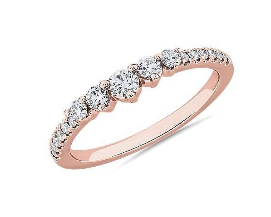 Rings | Blue Nile Tiara Pav Diamond Ring In 14K Rose Gold (1/3 Ct. Tw.)