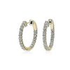 Earrings | Blue Nile Luna Diamond Eternity Hoop Earrings In 18K Yellow Gold (1 Ct. Tw.) G/Si