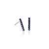 Earrings | Blue Nile Petite Sapphire Pav Bar Stud Earrings In 14K White Gold (1.5Mm)