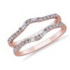 Women'S Rings | Blue Nile Curved Baguette And Round Diamond Ring Insert In 14K Rose Gold (3/8 Ct. Tw.)