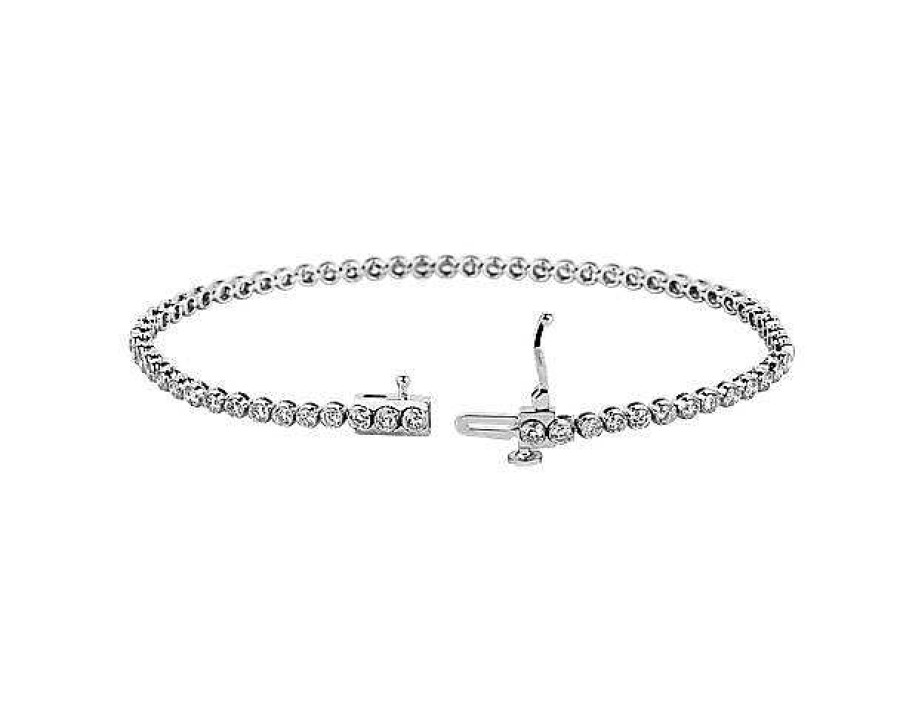 Bracelets | Blue Nile Floating Diamond Tennis Bracelet In 14K White Gold (3 Ct. Tw.)