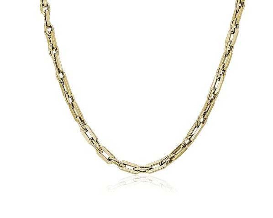 Necklaces | Blue Nile 18" Small Twisted And High Polished Mixed Links Necklace In 14K Italian Yellow Gold (5.5 Mm)