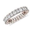 Women'S Rings | Blue Nile Emerald Cut Diamond Eternity Ring In 14K Rose Gold (4 Ct. Tw.)