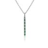 Necklaces | Blue Nile Riviera Pav Alternating Emerald And Diamond Vertical Bar Pendant In 14K White Gold (1.6Mm)