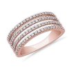 Rings | Blue Nile Quad Stacked Diamond Pav Ring In 14K Rose Gold (1/2 Ct. Tw.)