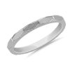 Women'S Rings | Blue Nile Stackable Raised Hexagon Lined Ring In Platinum (2Mm)