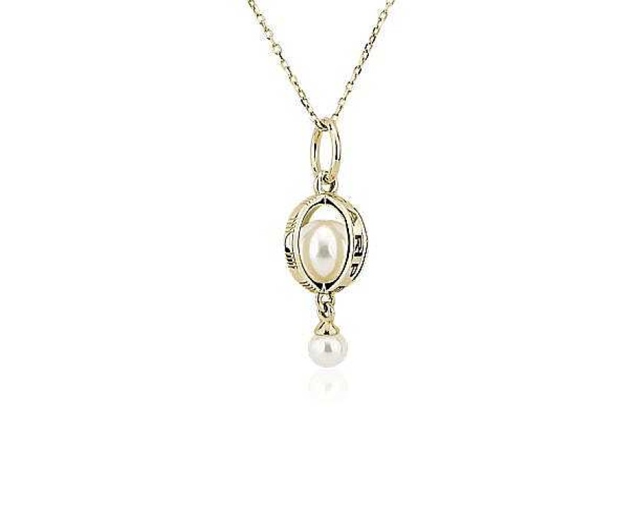 Necklaces | Blue Nile Carpe Diem Pearl Charm In 18K Yellow Gold