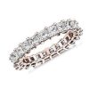 Women'S Rings | Blue Nile Princess Cut Diamond Eternity Ring In 14K Rose Gold (3 Ct. Tw.)