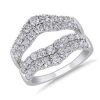 Women'S Rings | Blue Nile Two Row Prong-Set Diamond Ring Insert In 14K White Gold (2 Ct. Tw.)