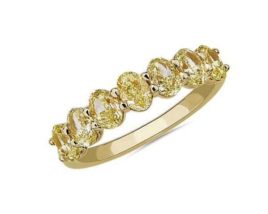 Women'S Rings | Blue Nile 7-Stone Oval Yellow Diamond Ring In 18K Yellow Gold (1 3/4 Ct. Tw.)