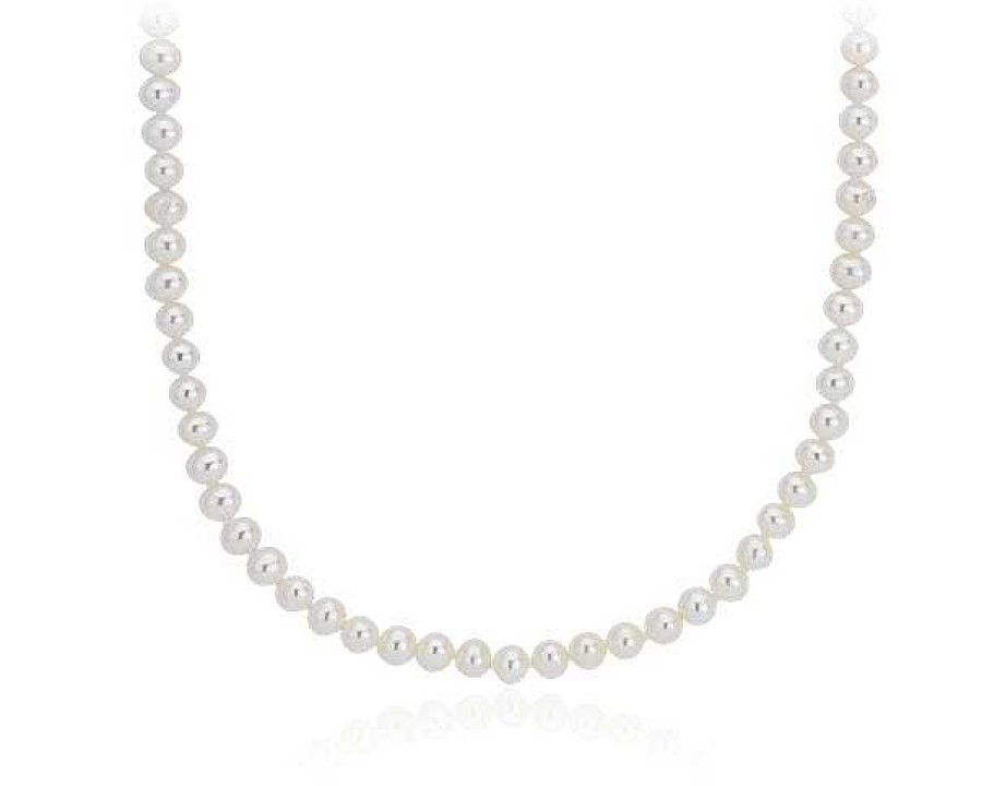 Necklaces | Blue Nile 18" Freshwater Cultured Pearl Strand Necklace In 14K White Gold (3.5-4Mm)