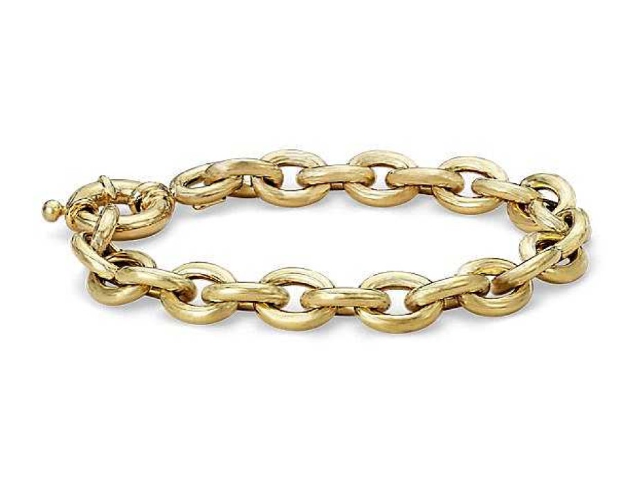 Bracelets | Blue Nile 8" Oval Linked Bracelet In 14K Italian Yellow Gold