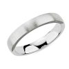 Men'S Rings | Blue Nile Matte Low Dome Comfort Fit Wedding Ring In 14K White Gold (4Mm)