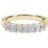 Women'S Rings | Blue Nile Seven Stone Radiant Lab Grown Diamond Ring In 14K Yellow Gold (1 Ct. Tw.)