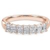 Women'S Rings | Blue Nile Seven Stone Radiant Diamond Ring In 14K Rose Gold (1 Ct. Tw.)