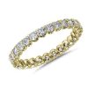 Women'S Rings | Blue Nile V-Prong Pav Diamond Eternity Ring In 14K Yellow Gold (1 Ct. Tw.)