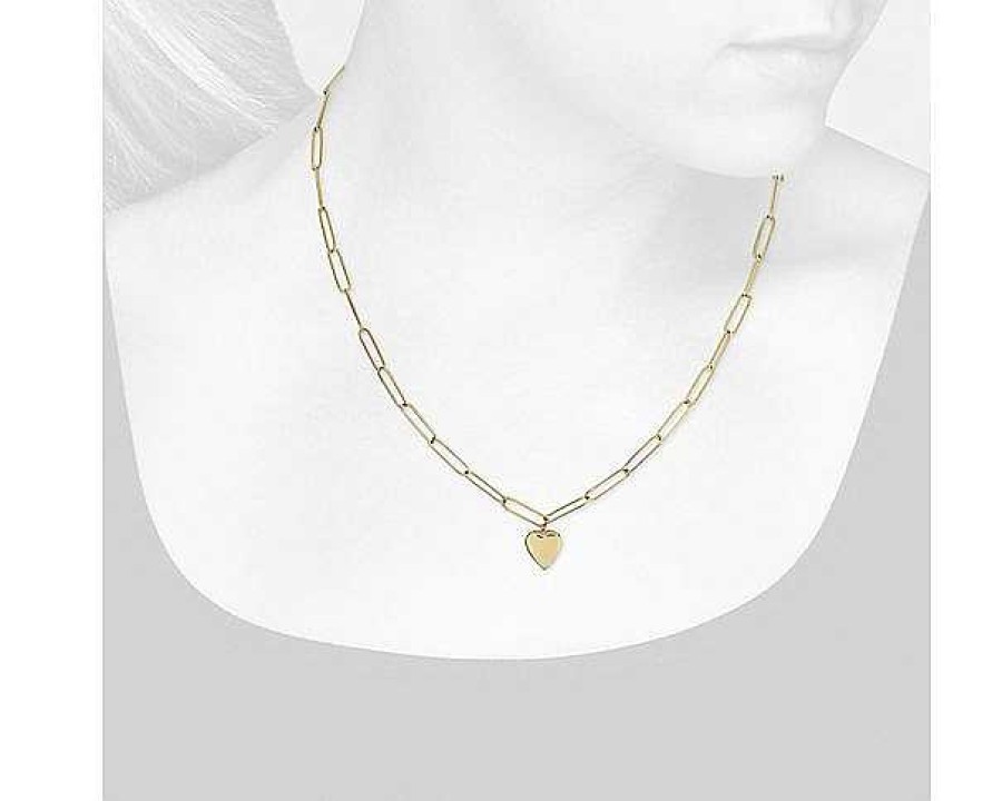 Necklaces | Blue Nile 18" Heart Paperclip Necklace In 14K Yellow Gold