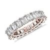 Women'S Rings | Blue Nile Lab Grown Diamond Emerald Cut Eternity Ring In 14K Rose Gold (5 Ct. Tw.)