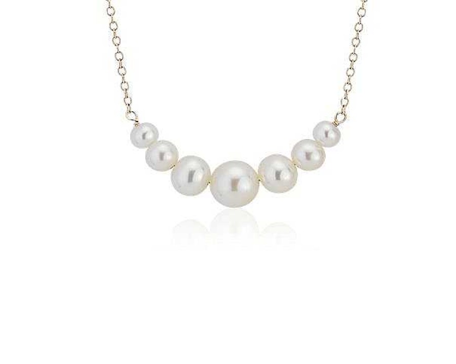 Necklaces | Blue Nile Freshwater Cultured Pearl Smile Necklace In 14K Yellow Gold (3.5-6.5Mm)