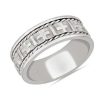 Men'S Rings | Blue Nile Braided Edge Cross Wedding Ring In 18K White Gold (8Mm)