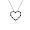 Necklaces | Blue Nile Floating Ruby And Diamond Heart Shaped Pendant In 14K White Gold (1.7Mm)