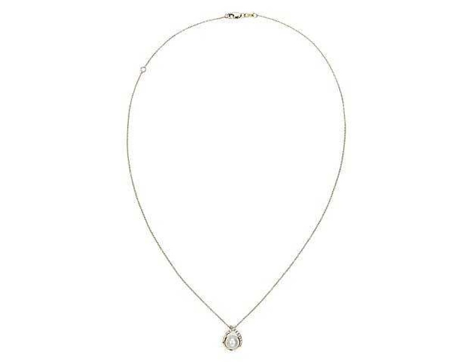 Necklaces | Blue Nile Vintage-Inspired Freshwater Cultured Pearl And Diamond Teardrop Pendant In 14K Yellow Gold (7.5-8Mm)