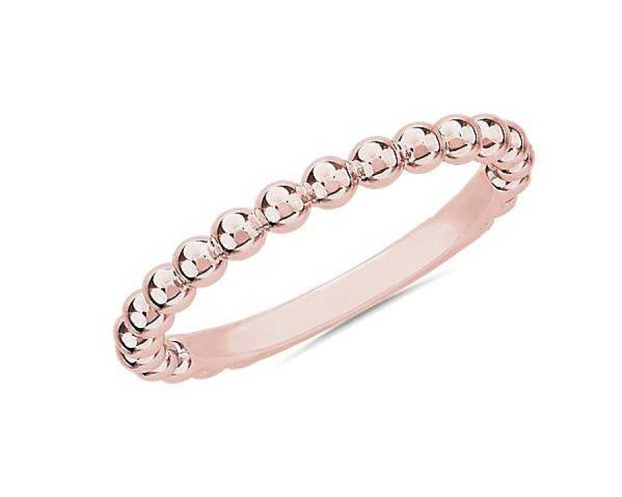 Women'S Rings | Blue Nile Beaded Stackable Ring In 18K Rose Gold (2.25Mm)