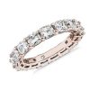 Women'S Rings | Blue Nile Lab Grown Diamond Cushion Cut Eternity Ring In 14K Rose Gold (5 Ct. Tw.)