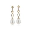 Earrings | Blue Nile Freshwater Cultured Pearl Earrings With Infinity Twist Drop In 14K Yellow Gold (7.5-8Mm)