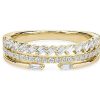 Rings | Blue Nile Three Row Baguette Diamond Stacking Ring In 14K Yellow Gold (1/3 Ct. Tw.)