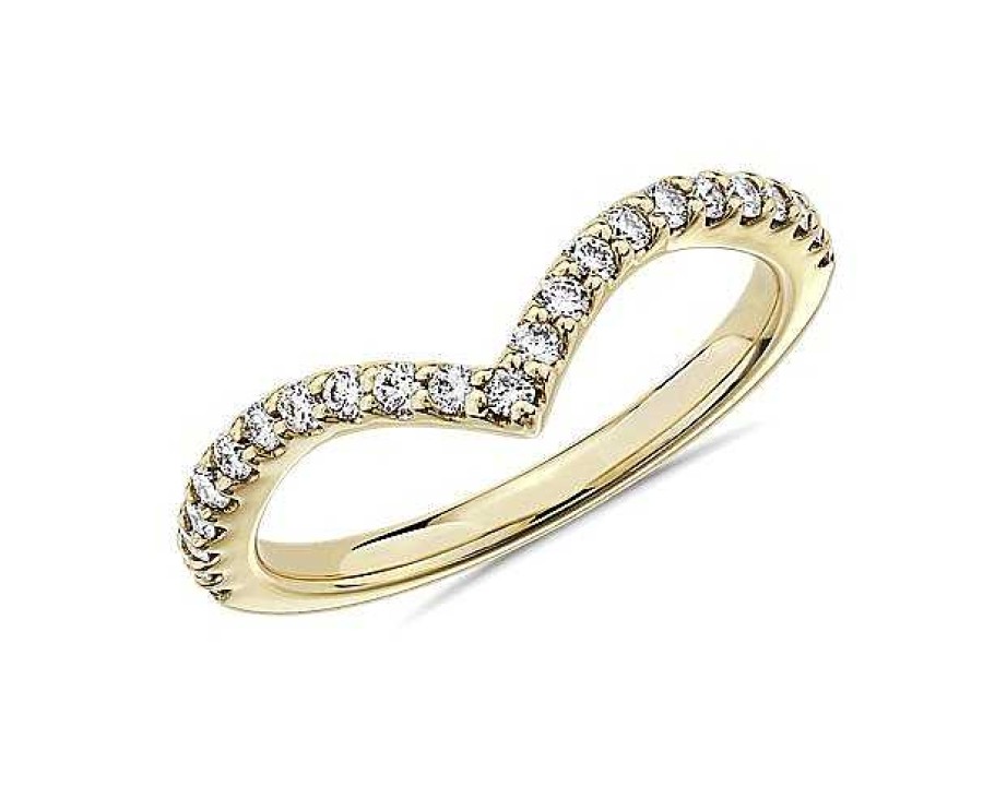 Rings | Blue Nile Contemporary V-Shaped Diamond Ring In 14K Yellow Gold (1/3 Ct. Tw.)