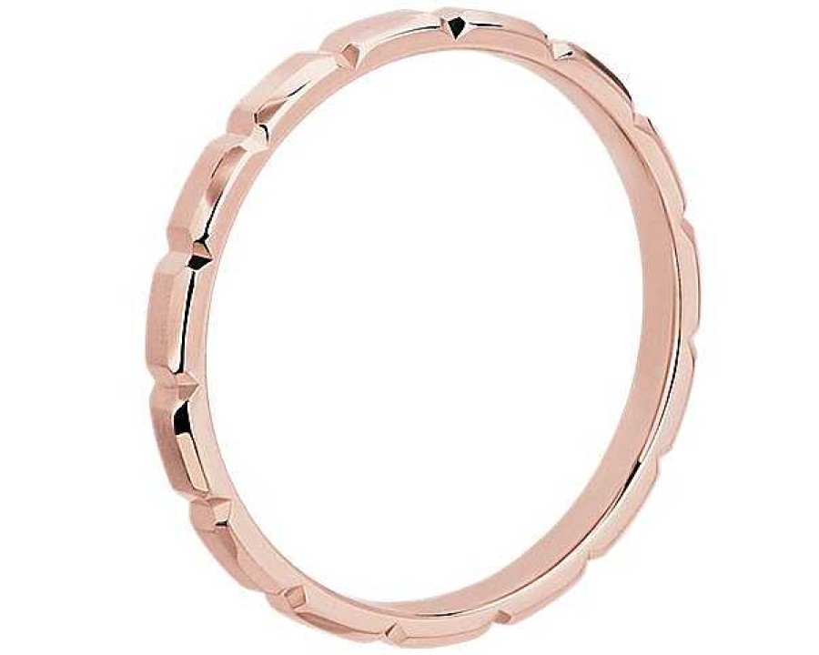 Women'S Rings | Blue Nile Vertical Bevel Stackable Stackable Ring In 18K Rose Gold (2Mm)