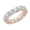 Women'S Rings | Blue Nile Cushion Cut Diamond Eternity Ring In 14K Rose Gold (8 Ct. Tw.)