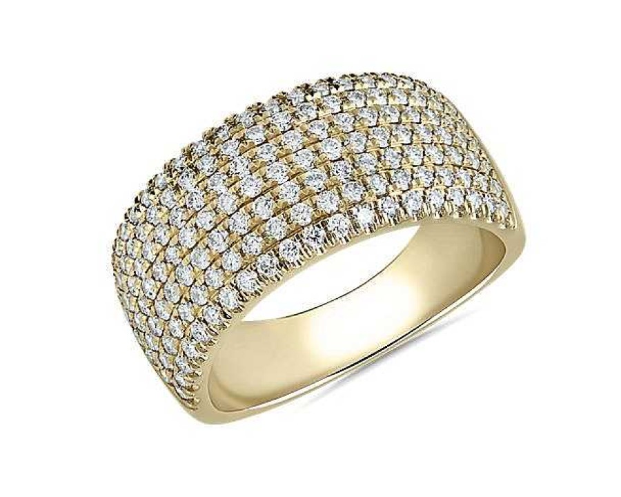 Rings | Blue Nile Wide Pav Diamond Anniversary Ring In 14K Yellow Gold (1 Ct. Tw.)