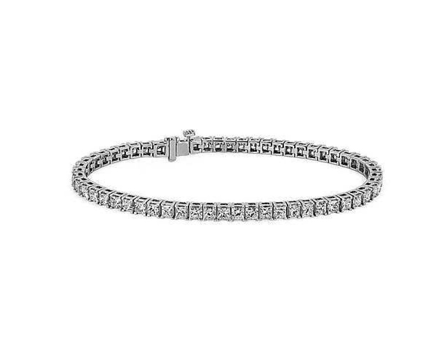 Bracelets | Blue Nile Princess Diamond Tennis Bracelet In 14K White Gold (8 Ct. Tw.)