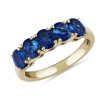 Rings | Blue Nile 5-Stone Oval Sapphire Ring In 14K Yellow Gold (5X4Mm)