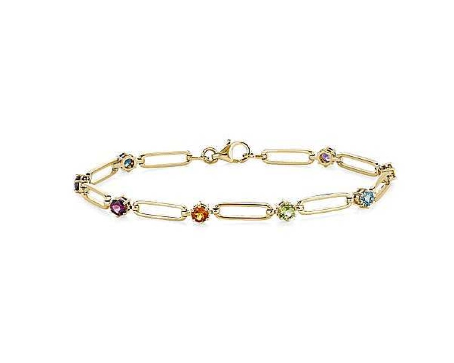 Bracelets | Blue Nile Rainbow Paperclip Bracelet In 14K Yellow Gold