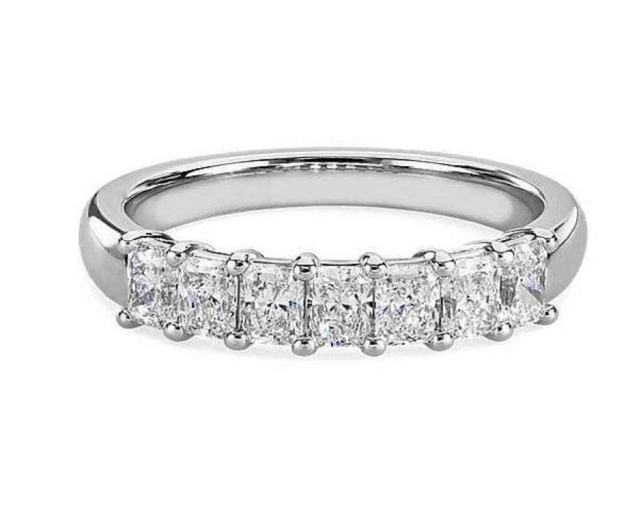 Women'S Rings | Blue Nile Seven Stone Radiant Diamond Ring In Platinum (1 Ct. Tw.)